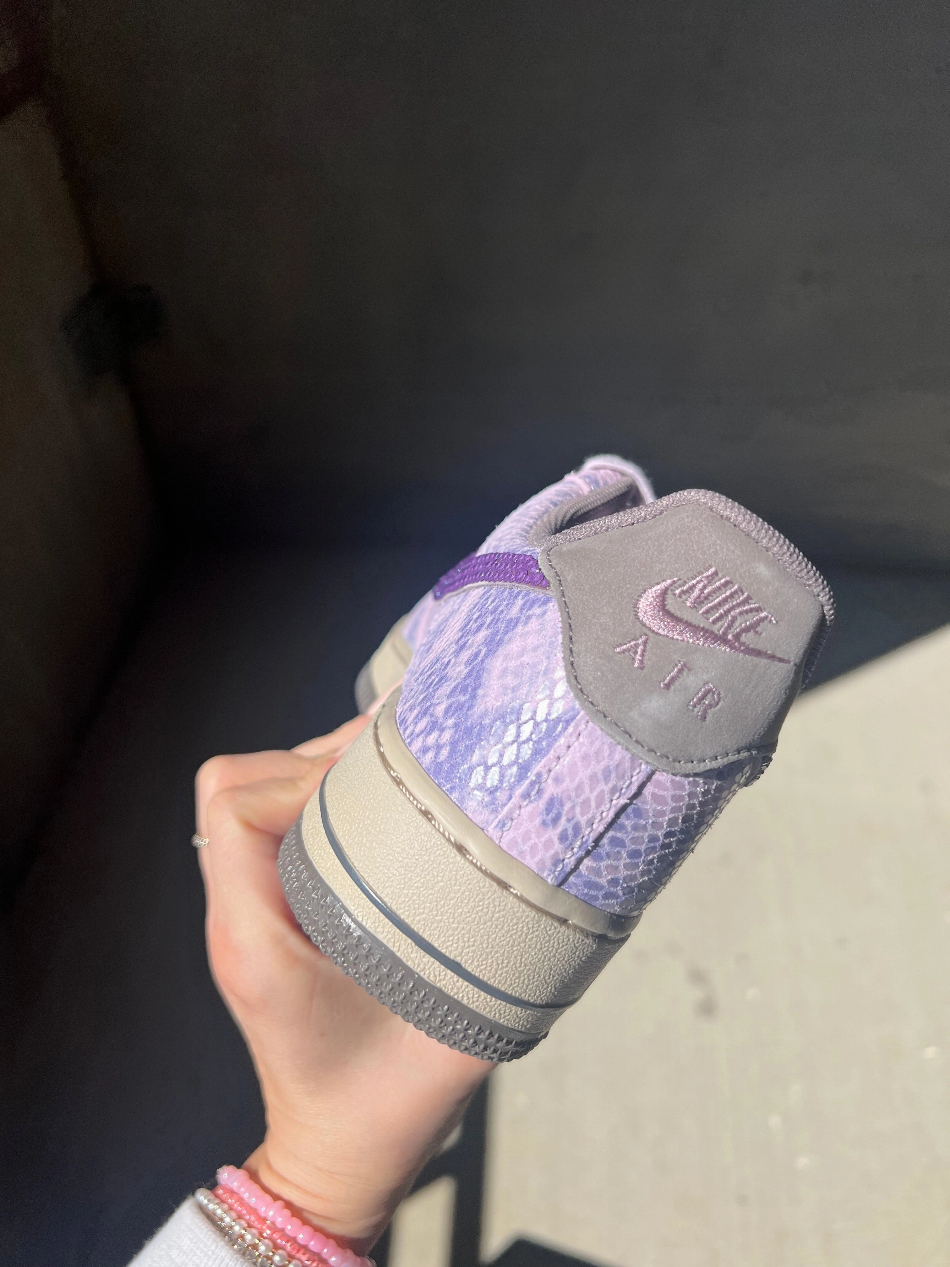 Special Edition Purple Snake Print Swarovski Womens Nike Air Force 1