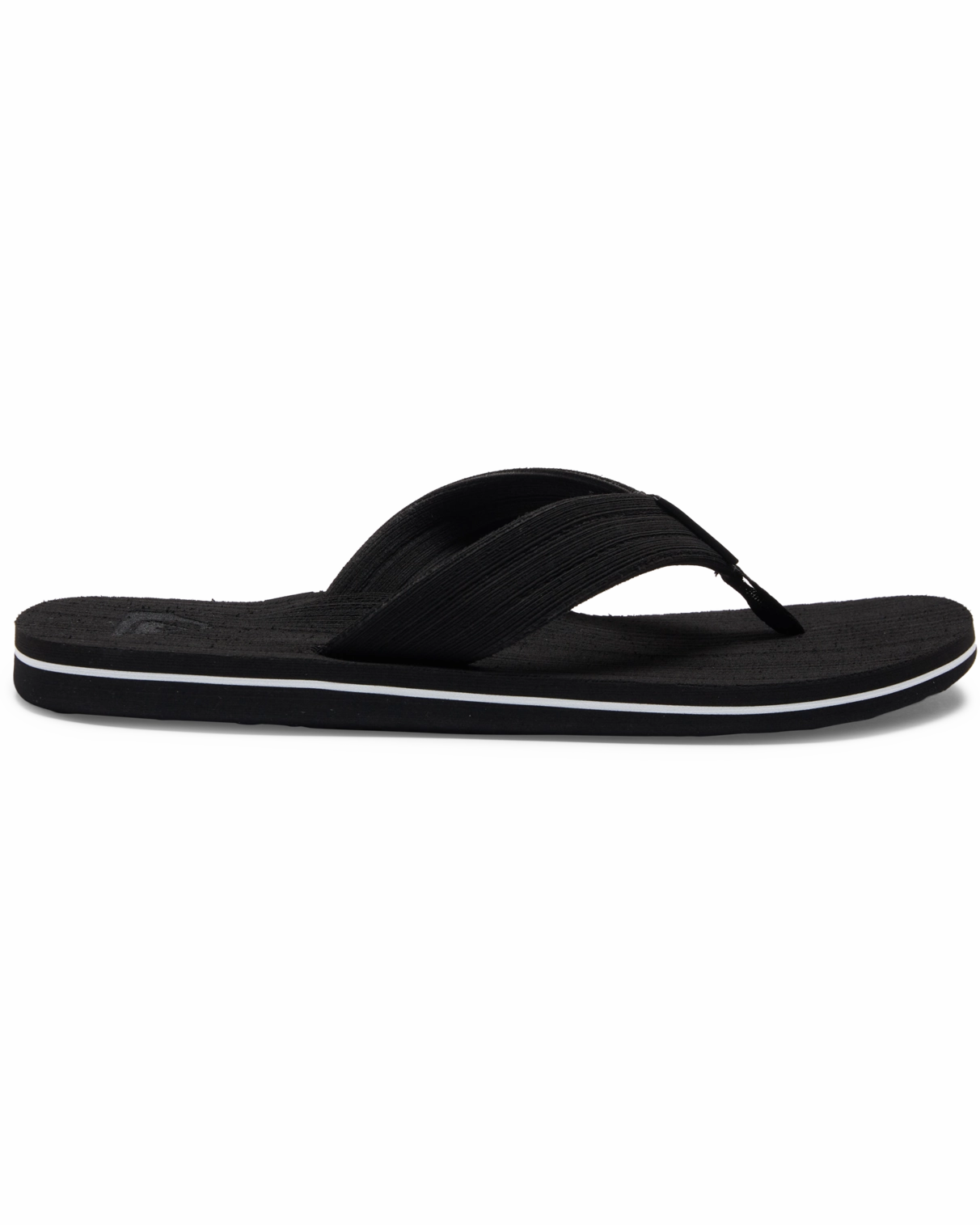 Molokai Layback Textured Flip Flops in Black, White & Black Flip Flops With Arches
