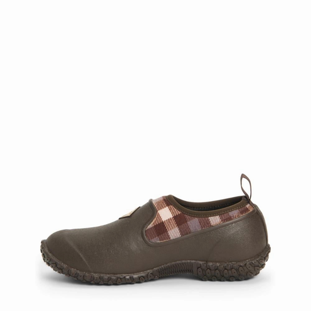 Muck Footwear Women MUCKSTER II LOW BROWN/PLAID Slip Resistant