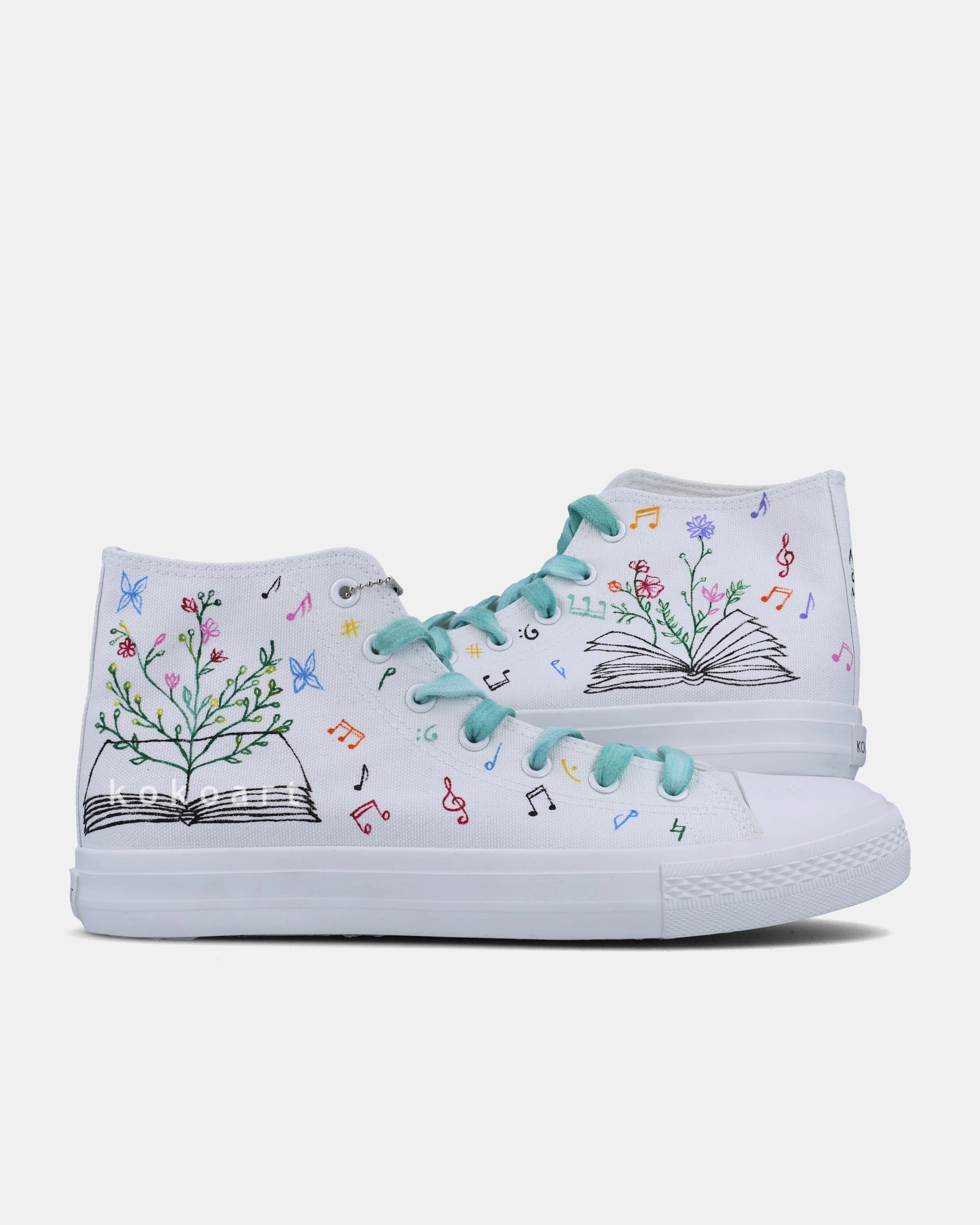 Book Illustration Hand Painted Shoes Waterproof Hands Free Shoes