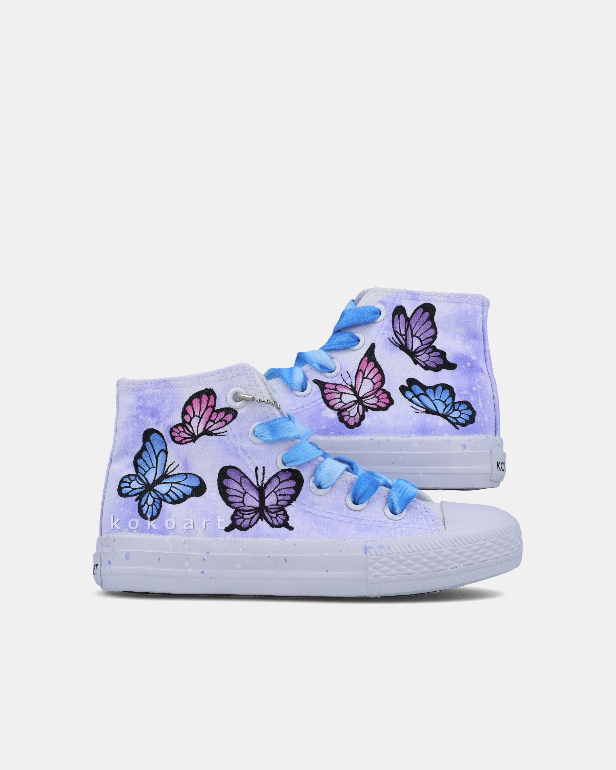 Multicolour Butterflies Hand Painted Shoes Waterproof Outdoor Shoe Storage Uk