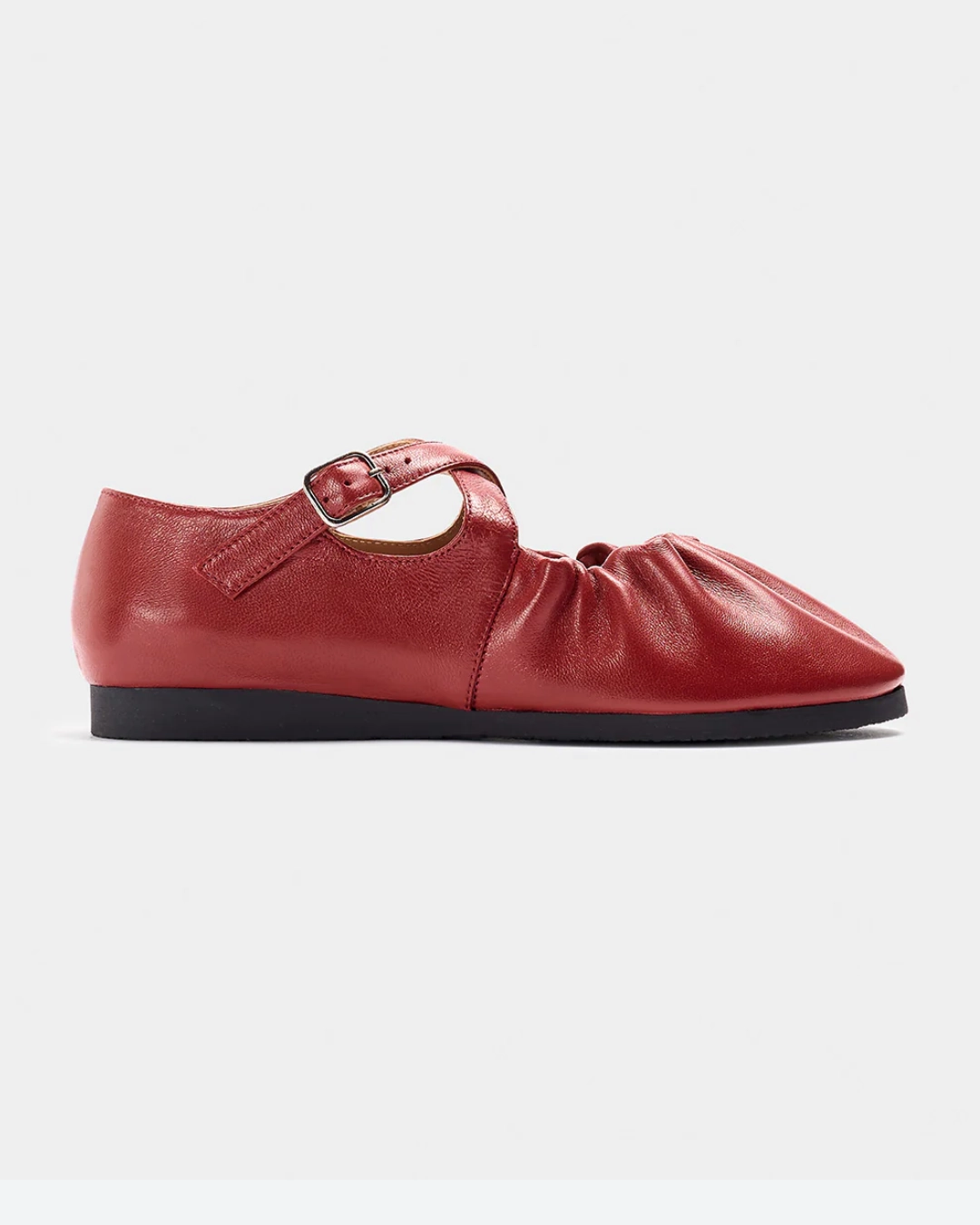 Jellypop Flat Shoes Naguisa Red Cross Strap Flats