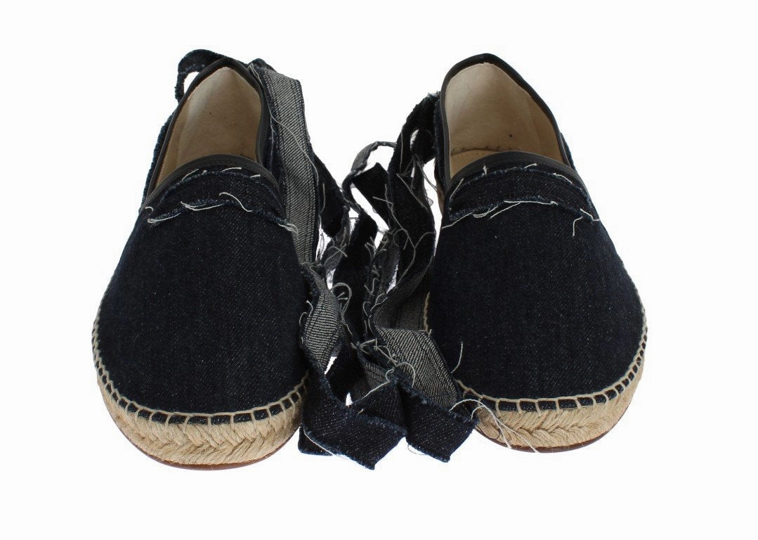 Madras Espadrilles Blue Denim Strap Loafers Espadrilles