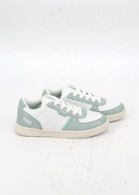 Wing Casual Shoes Kids Girl's Textured Sneakers,White/Mint
