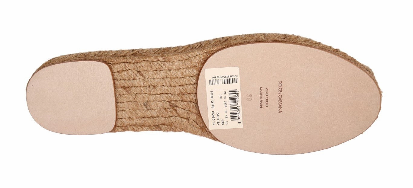 Beige Velvet Flats Espadrilles Shoes Punk Flats Shoes