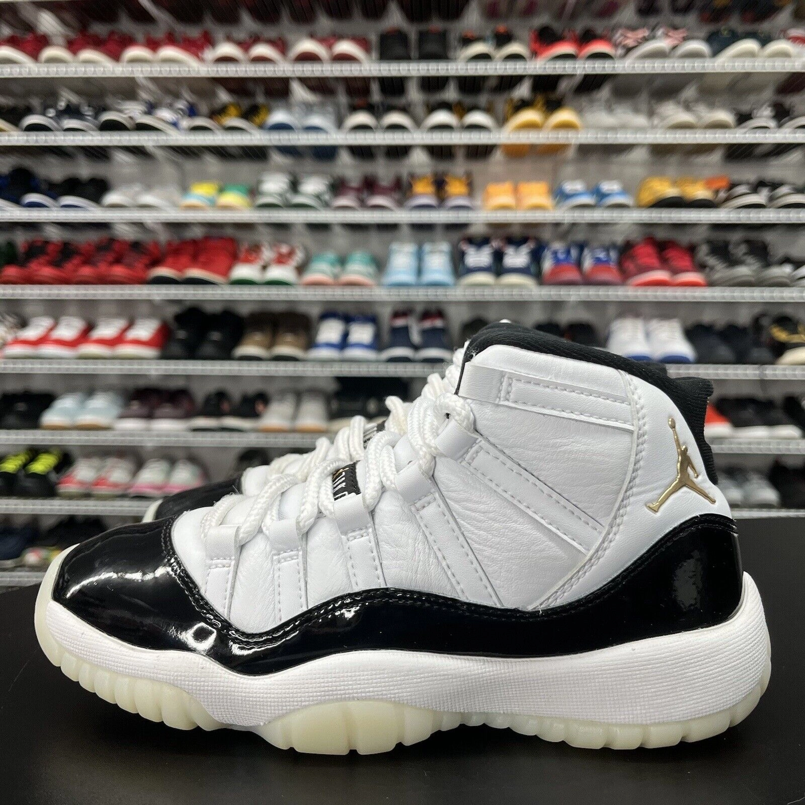Nike Air Jordan 11 Retro DMP Gratitude GS 378038-170 Youth Size 4Y No Insoles Asics Contend 8 Grade School Running Shoes