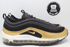 Nike Air Max 97 Black Metallic Gold (GS) Asics Running Shoes Size 10