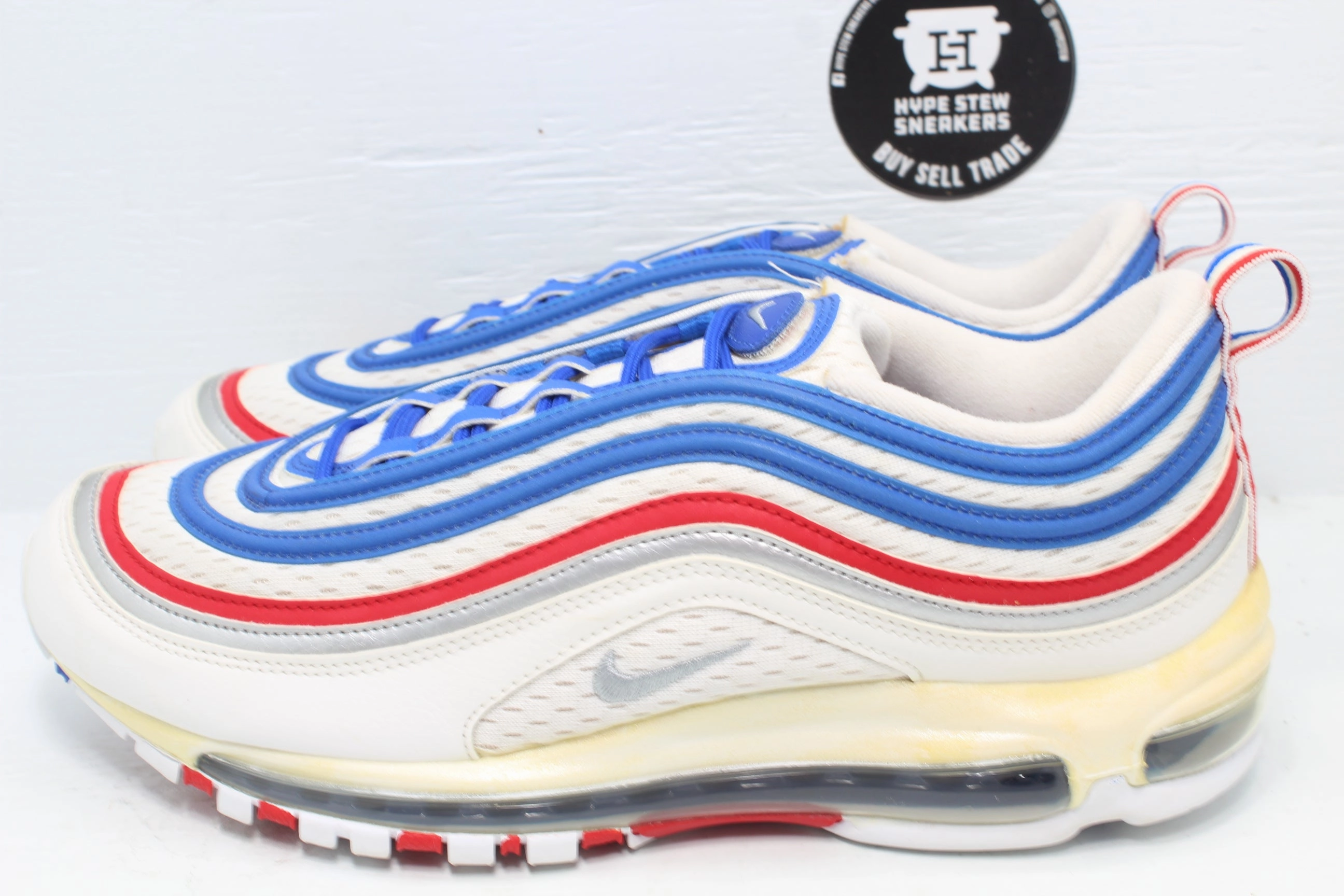 Asics Shoes High Arch Support Nike Air Max 97 Game Royal Metallic Silver University Red USA