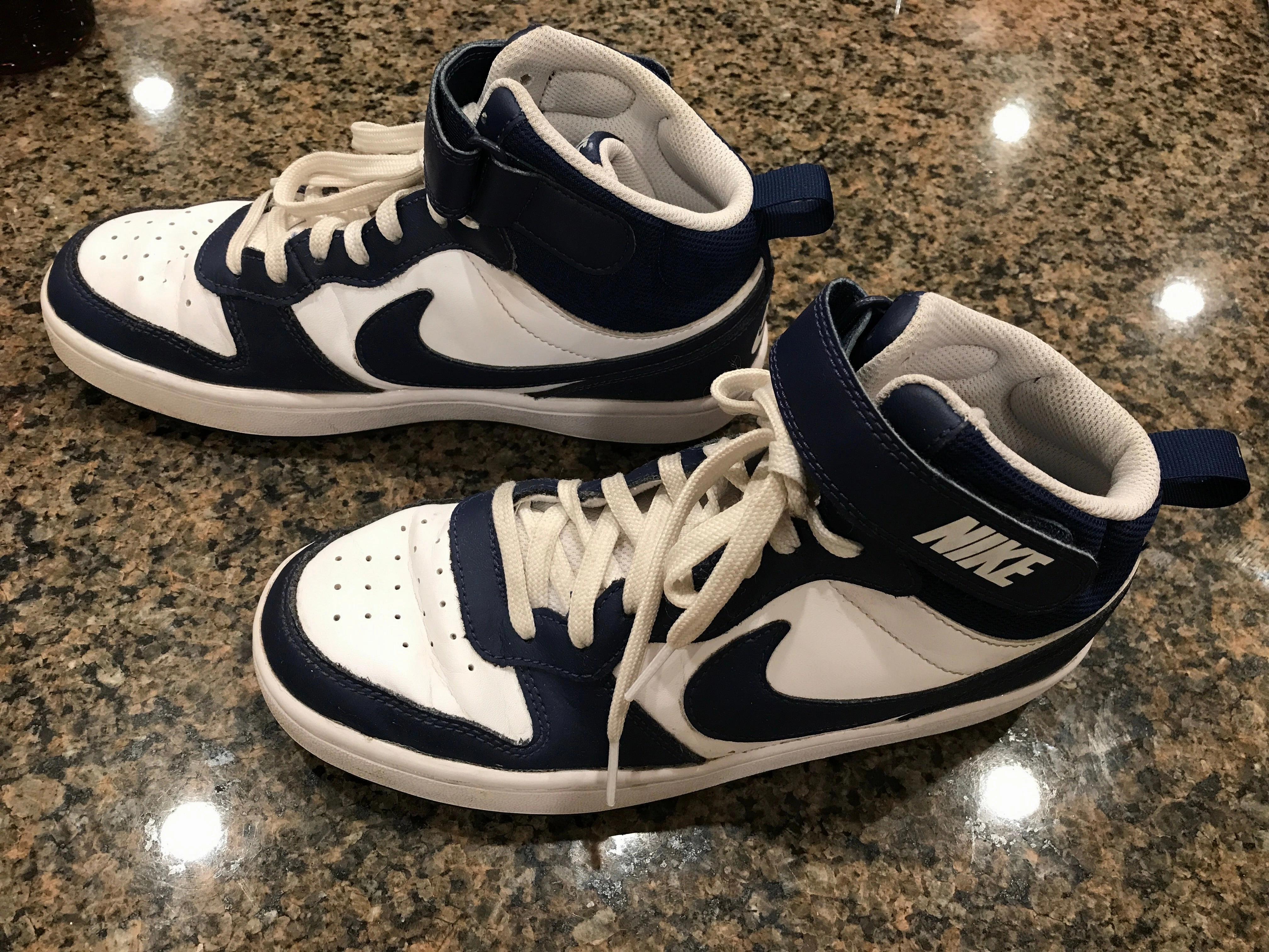 Nike Court Borough 2 High Tops Blue & White - Shoes: 6.5 (Big Kid) Asics Shoe Finder Us