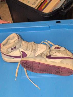 Sneakers Asics Shoes Nike hightops Grey white and purple - Shoes: 4 (Big Kid)