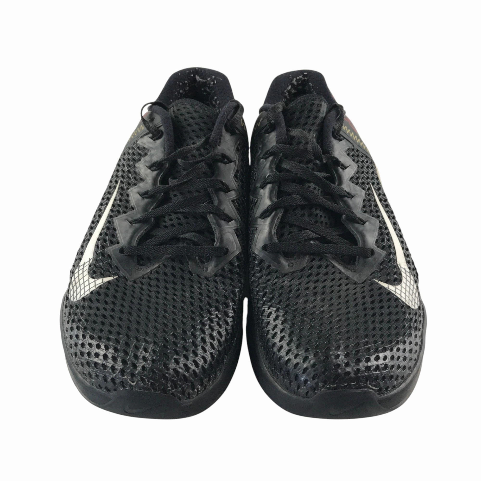 Nike Metcon 6 rs001rb trainers shoe size UK 10.5 black with red graphic design on heel Asics City Shoes