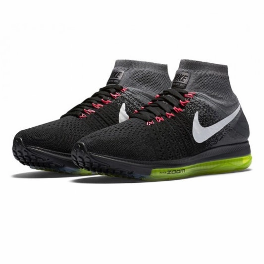 Nike Zoom All Out Flyknit Black White Volt Asics Gel Solution Tennis Shoes