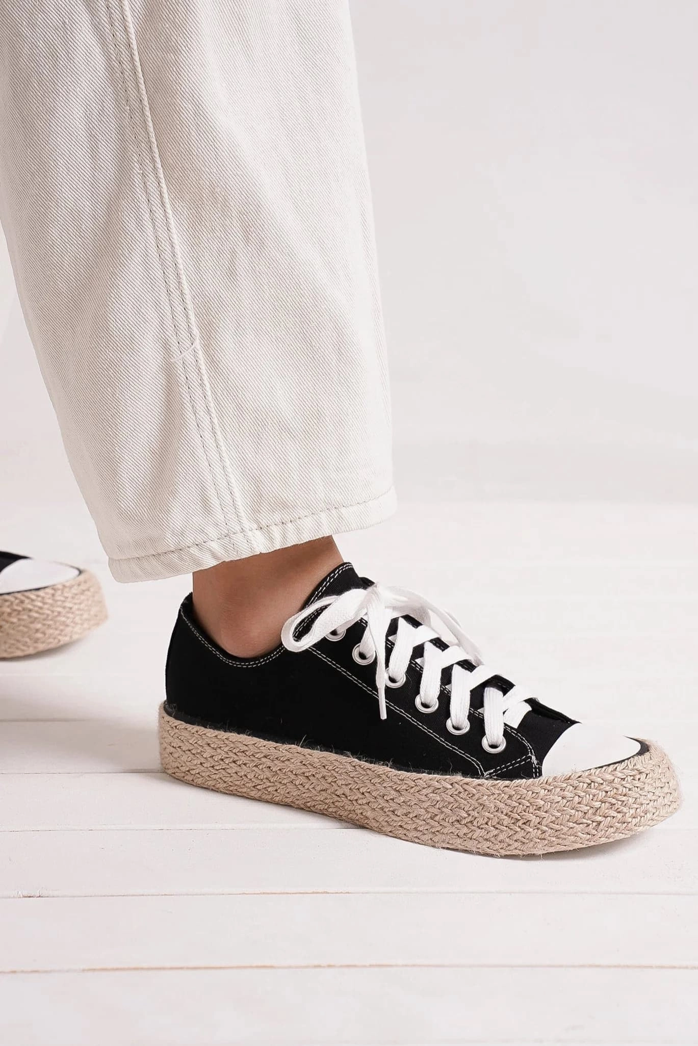 Corsica Lace Up Woven Espadrille Sole Sneakers | Poundton Espadrilles Summer 2024