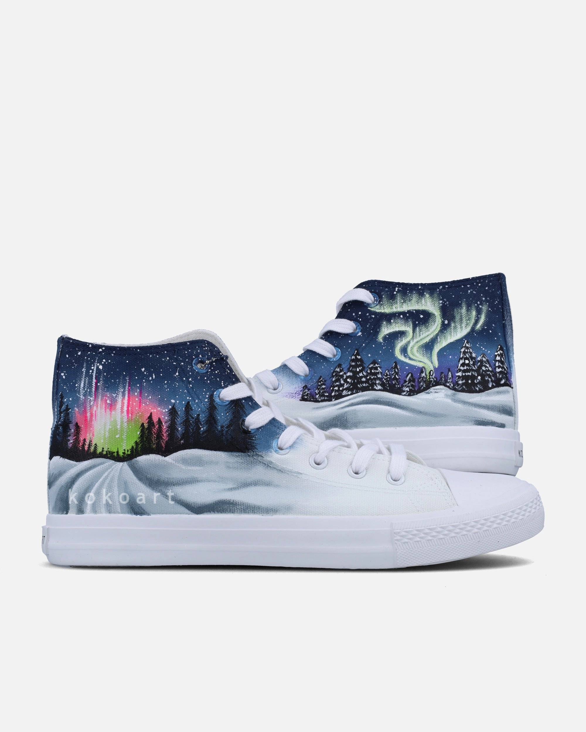 Northern Lights Hand Painted Shoes Waterproof Shoe Box
