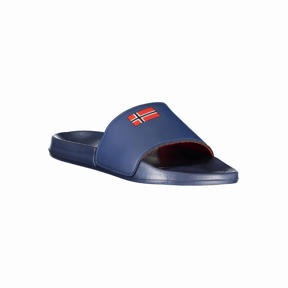 Open Toe Flat Sandals Norway 1963 Blue Plastic Men Sandal