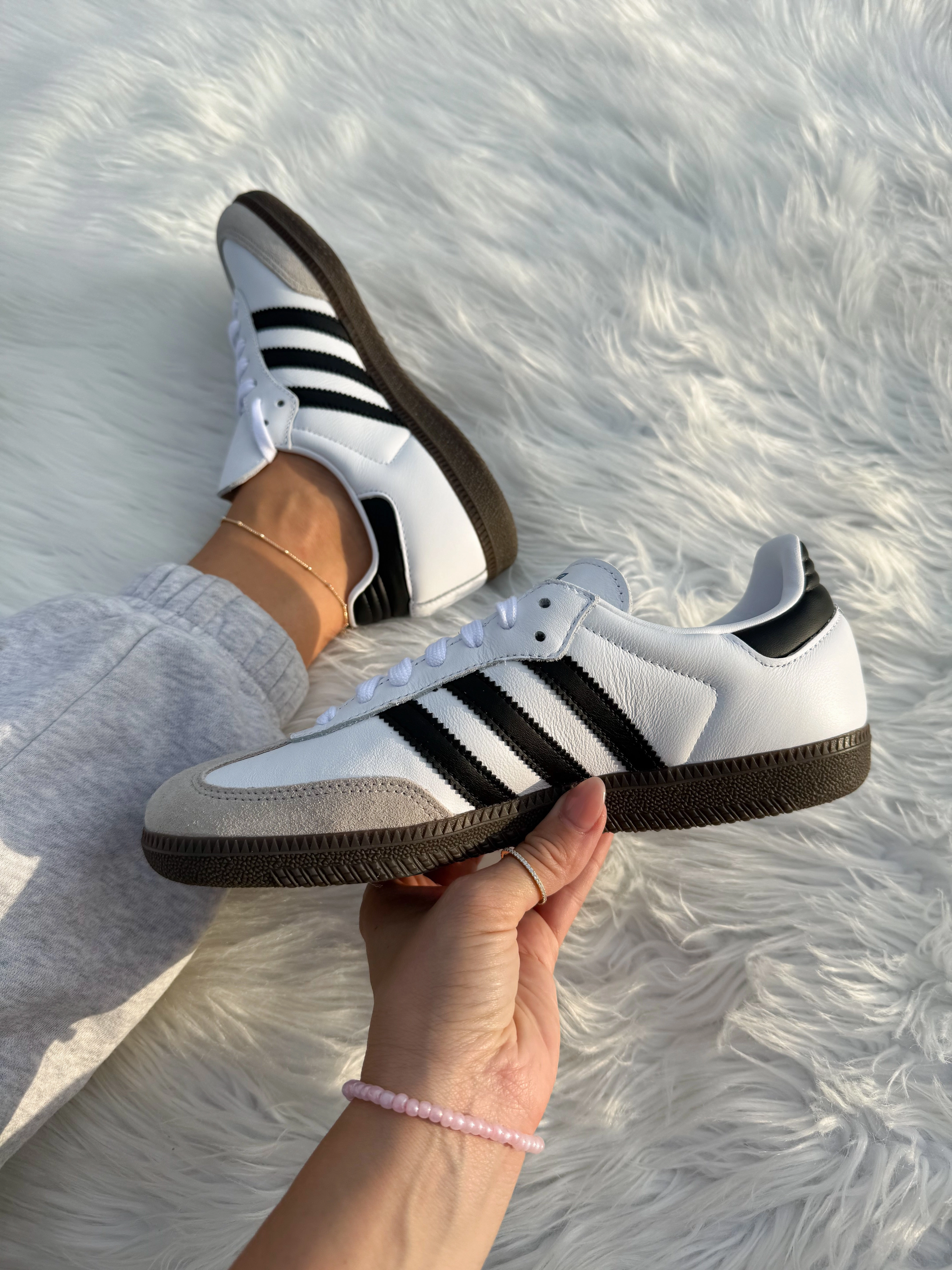 SIZE 7 Classic White Swarovski Adidas Original Samba OG