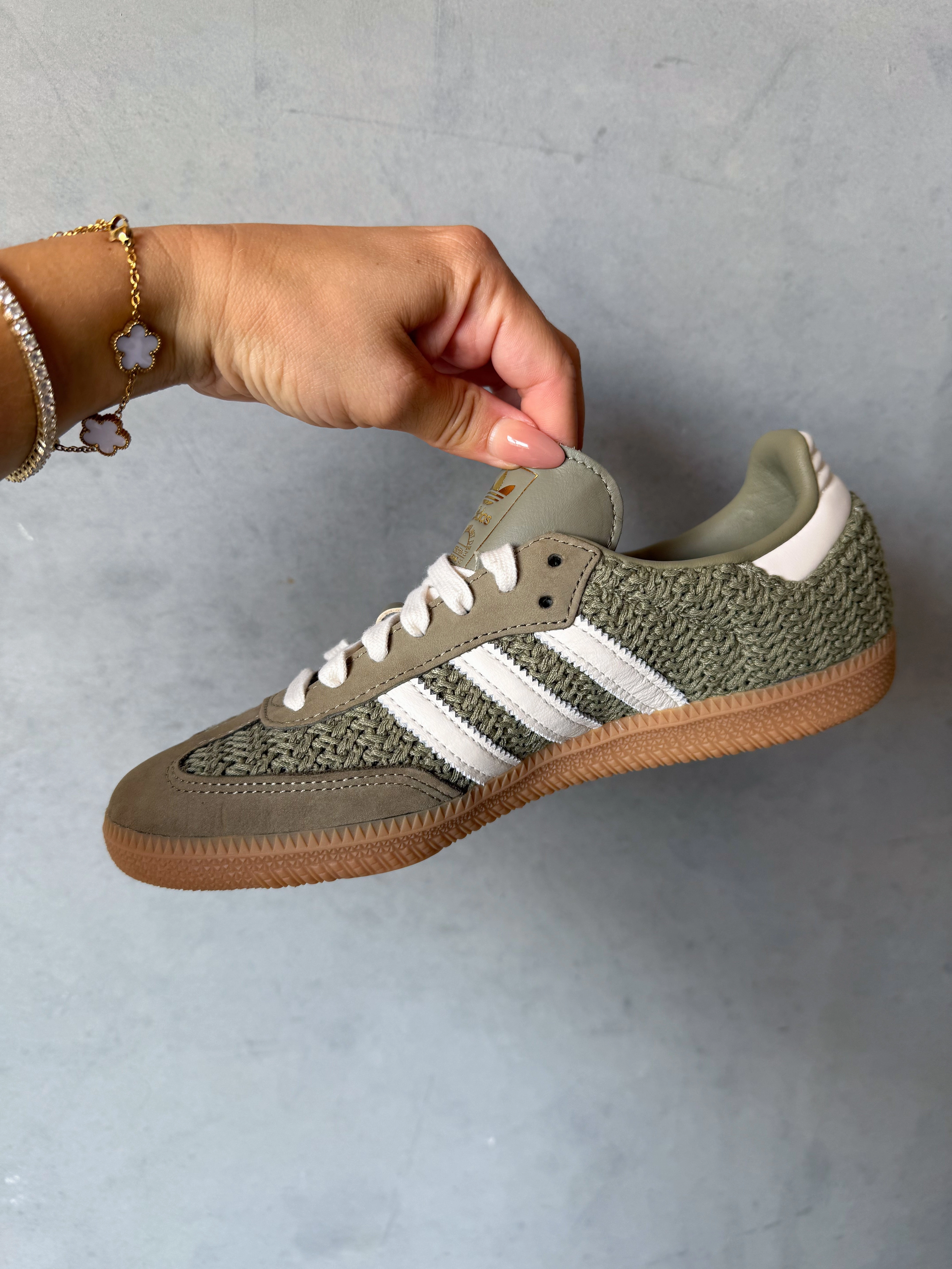 Olive Green Swarovski Adidas Original Samba OG