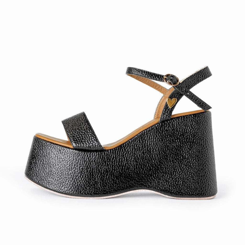 Olivia Black Sandals Espadrille Wedges Designer