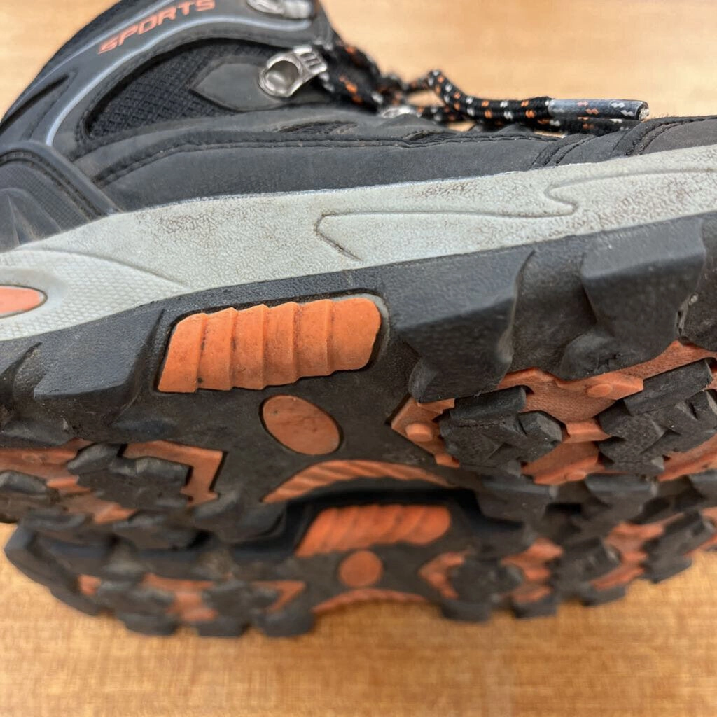 Outdoor Sports - Kids' Mid Hiking Boots: Black/Orange-children-5.5 Outdoor And Hiking Shoes