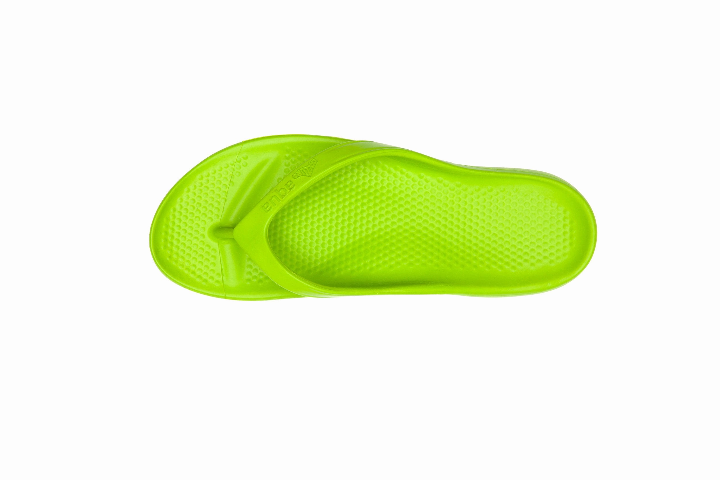 Calzuro Aqua Bright Green Flip Flops Leather Platform Flip Flops