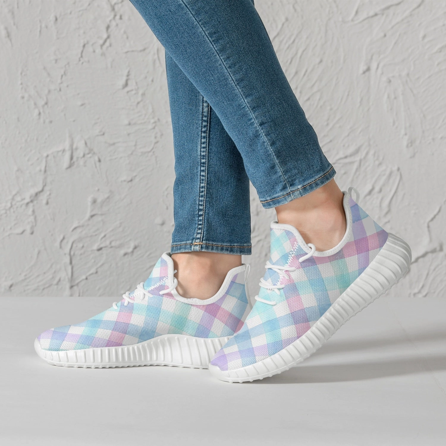 Dresses And Sneakers Pastel Gingham Dream Sneakers  Everyday Comfort