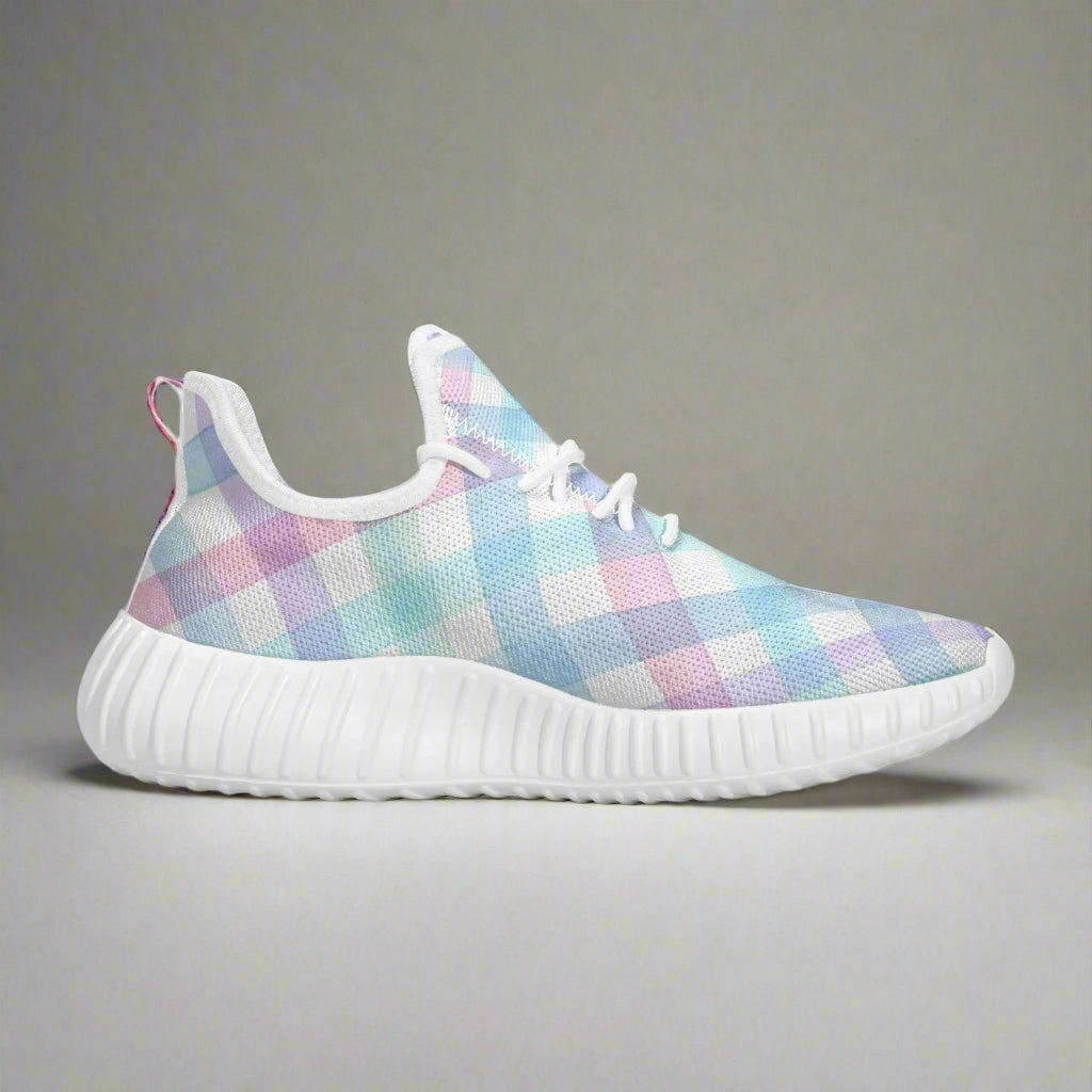 Pastel Gingham Dream Sneakers  Everyday Comfort Sneakers To Make You Taller