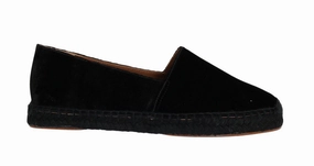 Black Velvet Flats Espadrilles Shoes Inexpensive Flat Shoes