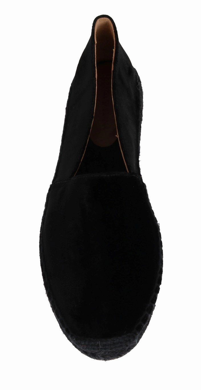 Black Velvet Flats Espadrilles Shoes Flat Shoes Soft