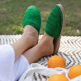 Croshia Green Espadrilles Flats Chanel Denim Espadrilles