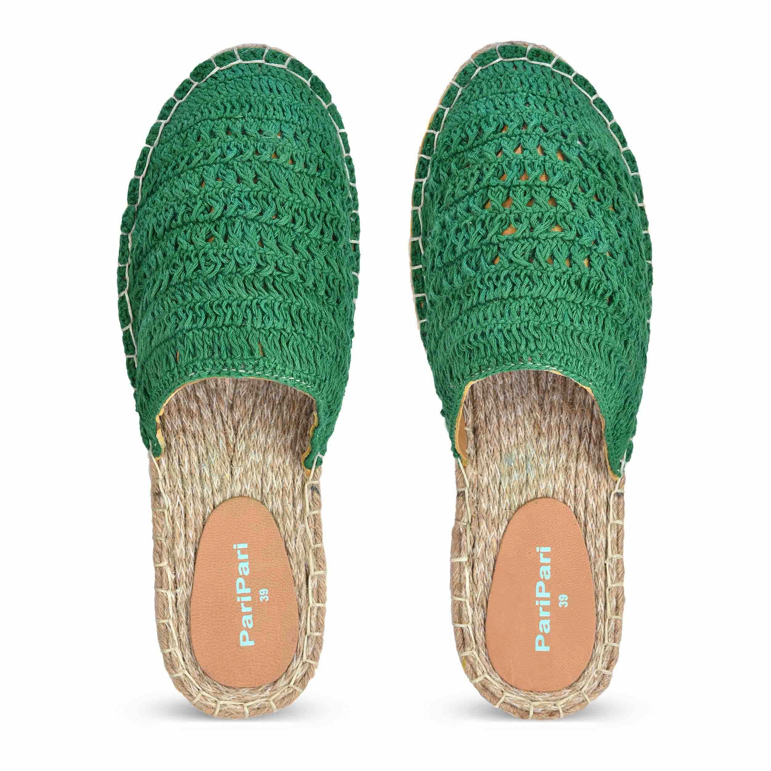 Espadrilles In France Croshia Green Espadrilles Flats
