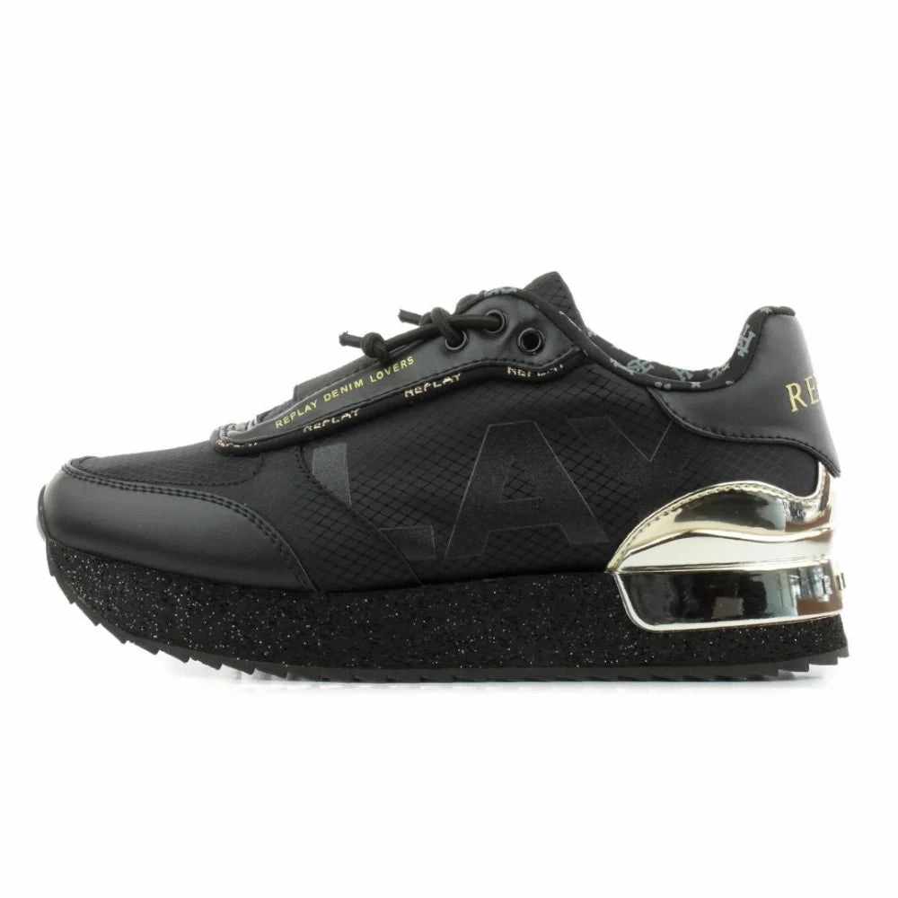 REPLAY Penny Round Women Sneakers RS630108T-BLKBLK Slip Resistant Steel Toe Sneakers