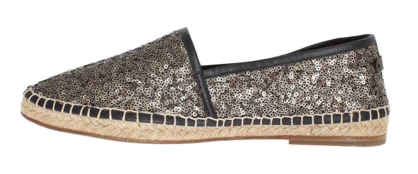 Lifestride Katrina 2 Espadrille Black Gold Sequined Loafers Espadrilles