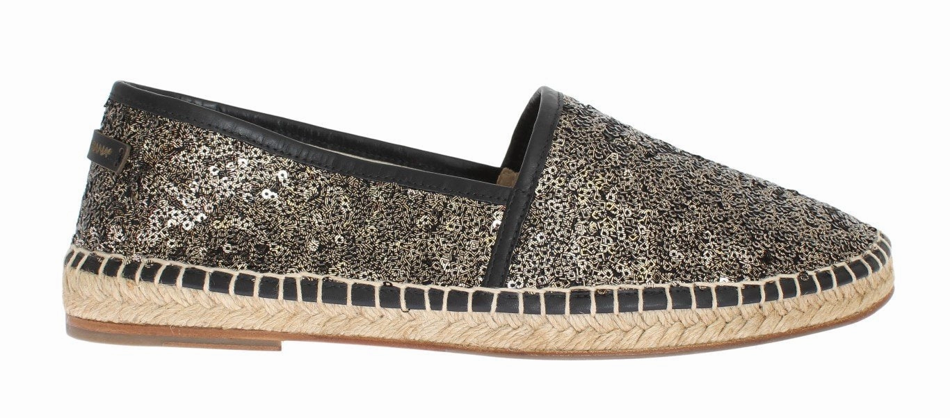 Insoles For Espadrilles Black Gold Sequined Loafers Espadrilles