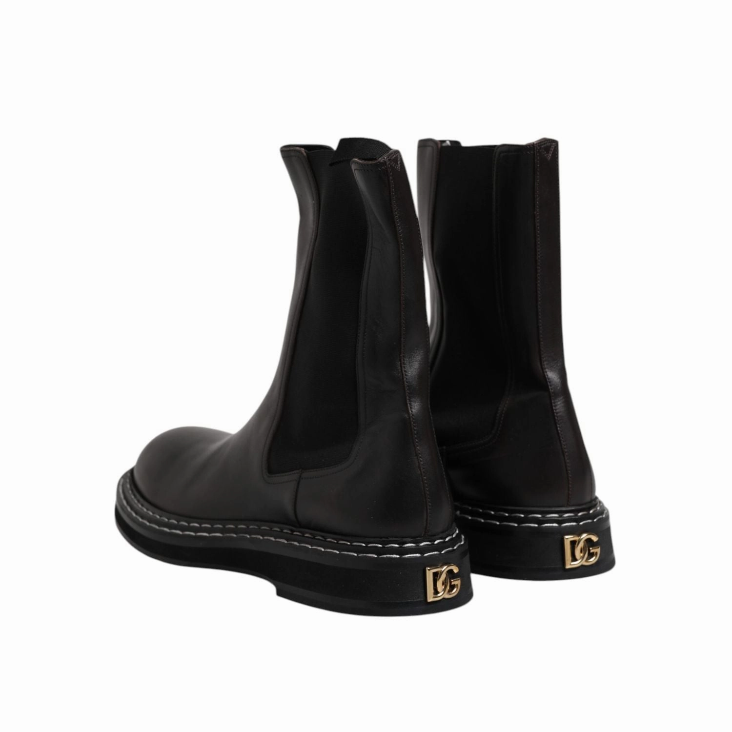 Cat Batman Boots Dolce & Gabbana Black Leather Mid Calf Boots Flats Shoes