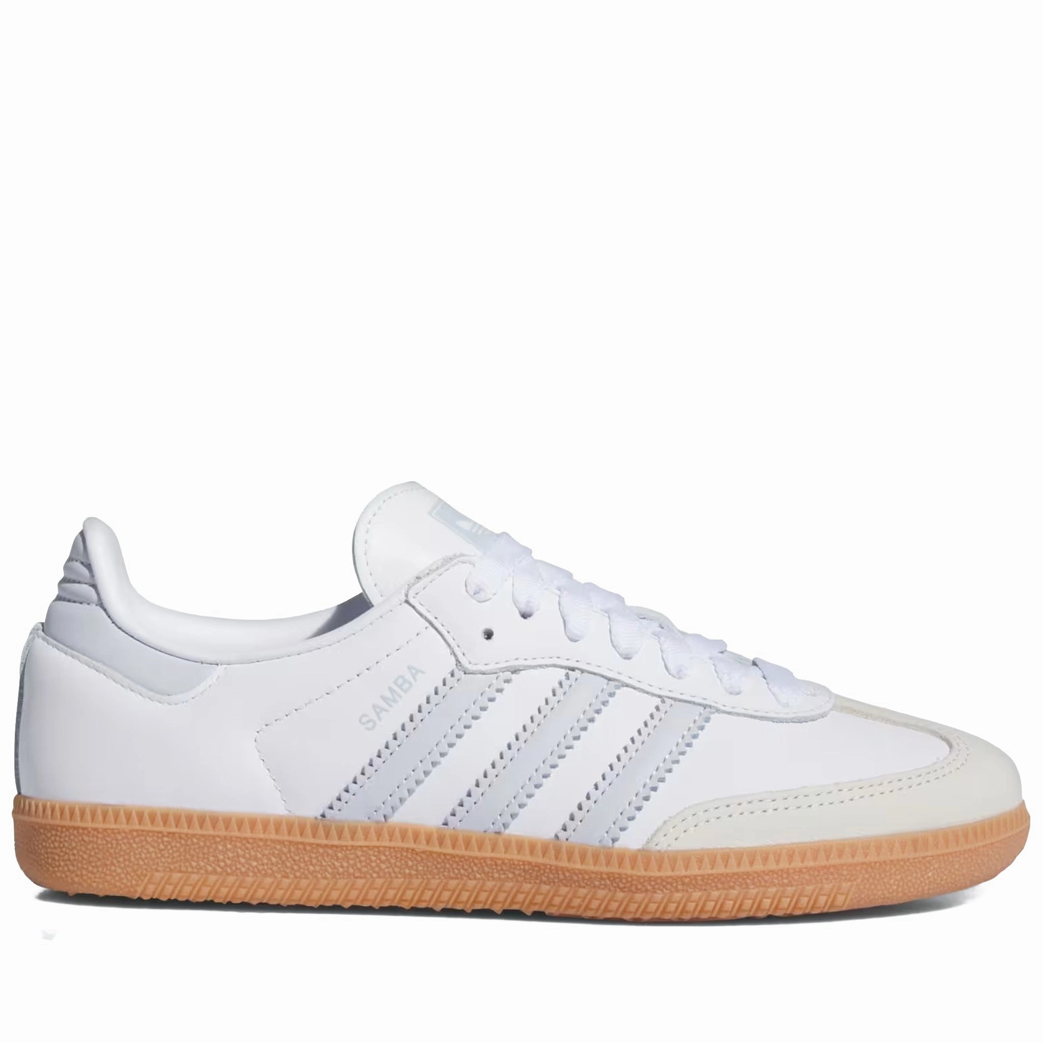 Women's Adidas Samba OG Shoes - Cloud White/Halo Blue Adidas Ballet Flat Shoes
