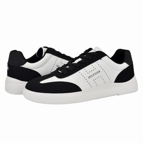 Court Legacy Leather Casual Shoes Tommy Hilfiger Chafik Sneakers Men - BLKWHT