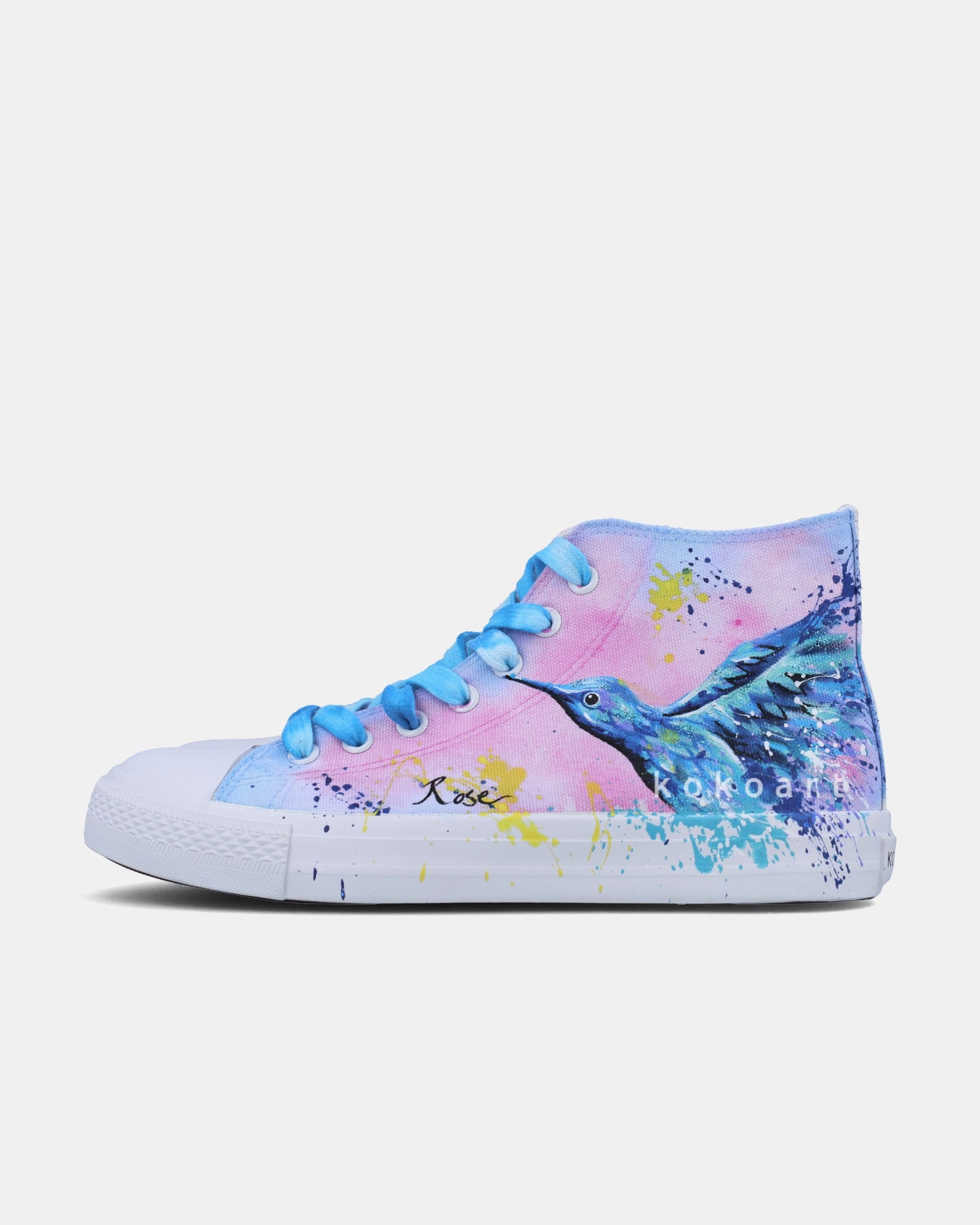 Pink Exotic Birds Hand Painted Shoes
