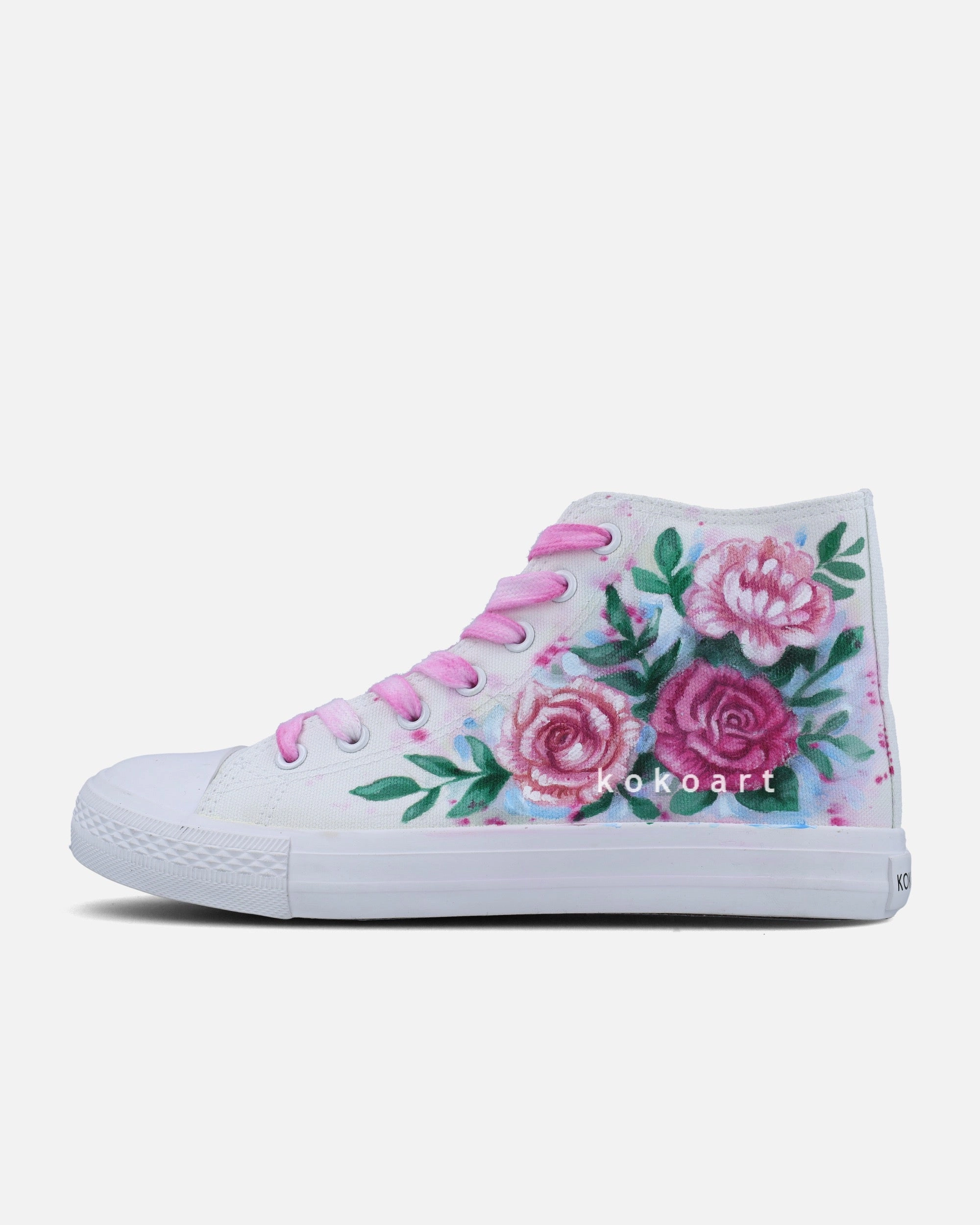 Pink Roses Hand Painted Shoes