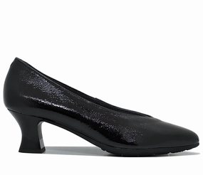 Pitillos Ladies Crinkle Patent Low Heel Court Shoe Waterproof Covers For Cycling Shoes