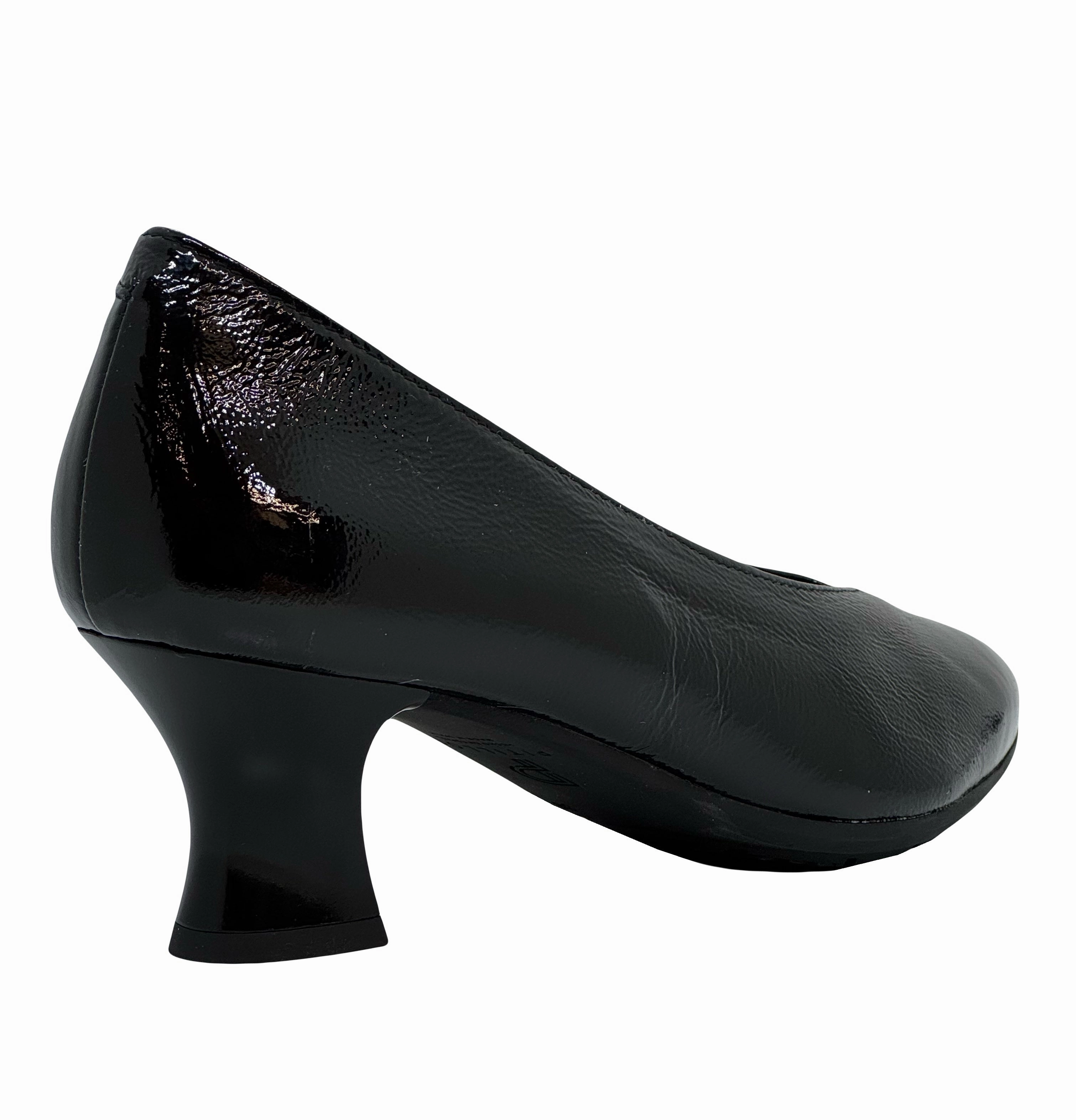 Pitillos Ladies Crinkle Patent Low Heel Court Shoe Arch Fit Waterproof Golf Shoes