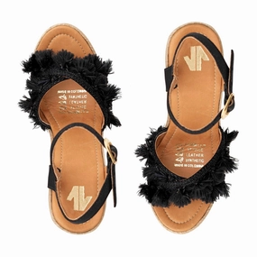 Platform Espadrille Silva Cobos Cha Cha Black Leather Espadrille Shoes
