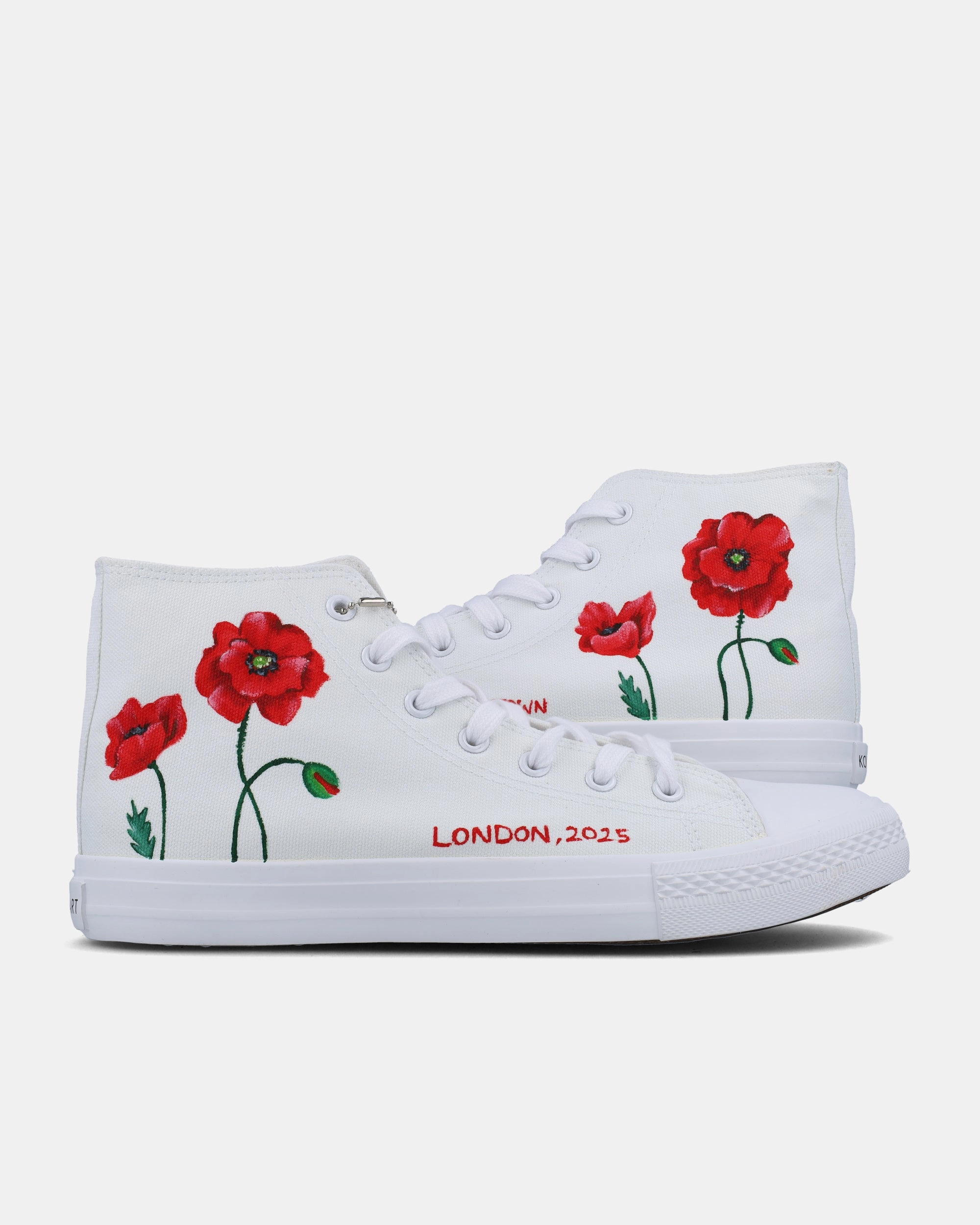 Waterproof Breathable Shoes Poppies Hand Painted Shoes