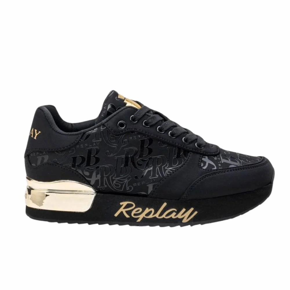 Best Exercise Sneakers REPLAY Penny RBJ Women Sneakers RS630106T-BLKBLK