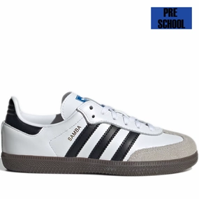 Pre School Adidas Samba OG Shoes - Cloud White/Core Black/Clear Granite Adidas Shoes Size 7