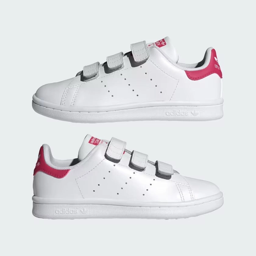 Adidas Shoes Yeezy Boost 350 Pre School Stan Smith Comfort Closure Shoes - Cloud White/Bold Pink