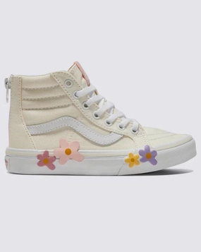 Vans Sk8-Hi Zip Kids Flower Egret Gaveler Casual Low Top Skate