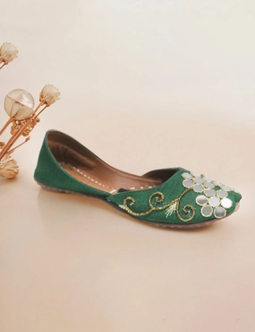 Green | Fancy Khussa for women Most Iconic Skate Shoes