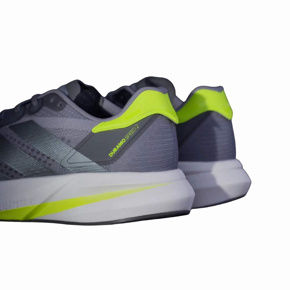 Adidas Trae Young Shoes Adidas Men's Duramo Speed 2 Running Shoes - Grey / Iron Metallic / Lucid Lemon