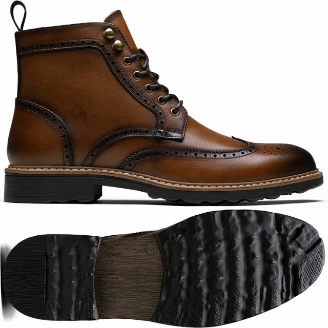 David Tate Boots Premium Leather Wingtip Formal Dress Boots