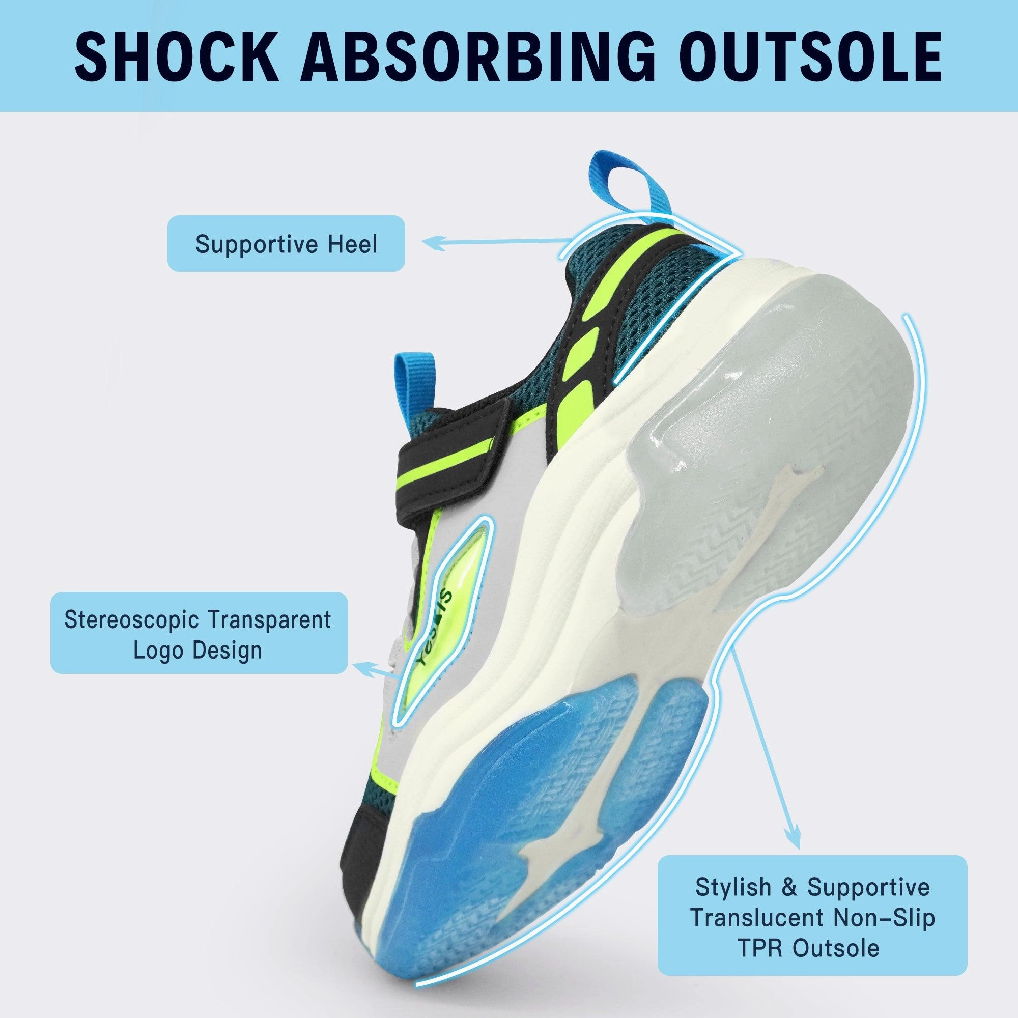 YESKIS FutuVibe Light Up Boys Sneakers for Kids Grey/Dark Green Sneakers Old Skool Vans